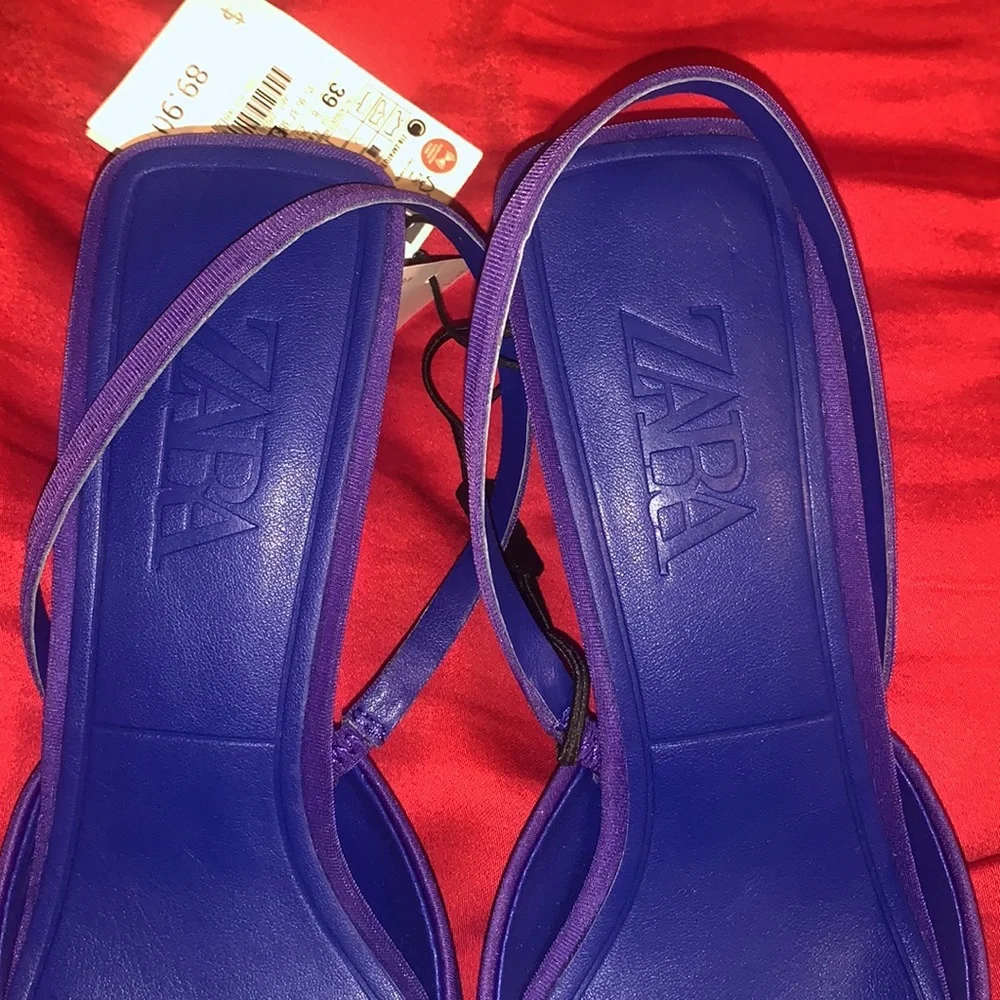 Zara Purple Heels with Silver Embellishment - Picture 2 of 5